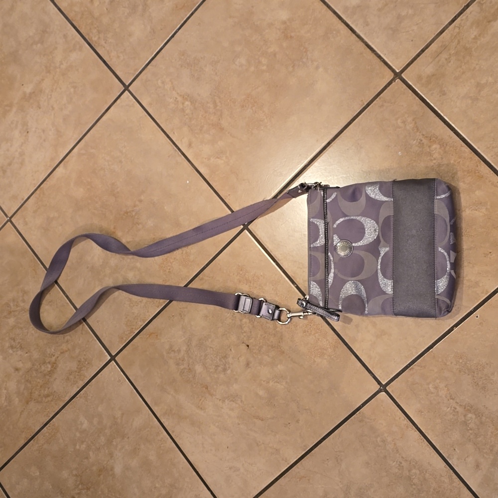 Coach Silver Gray Crossbody Purse